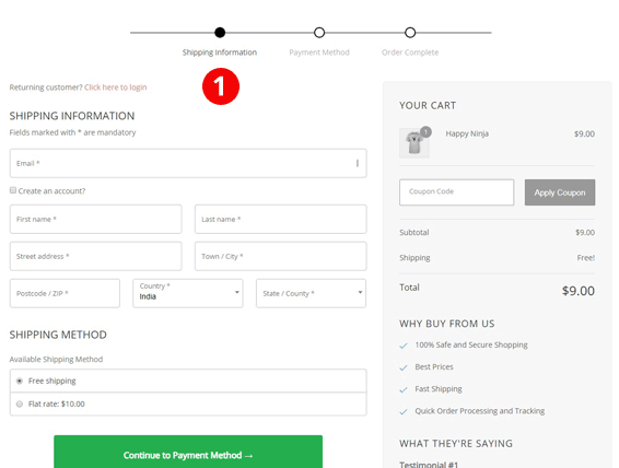 Handsome Checkout Embedded WooCommerce Checkout Form
