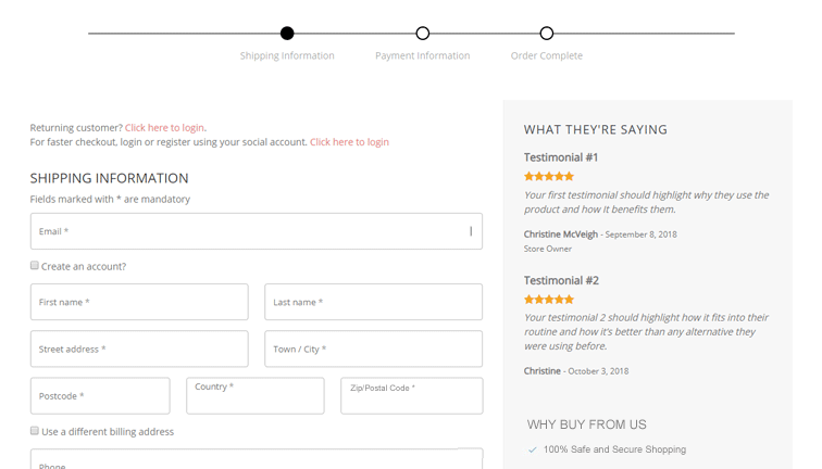 Handsome Checkout template